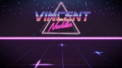 first name Vincent in synthwave style