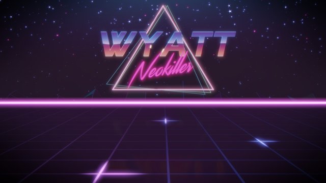 first name Wyatt in synthwave style