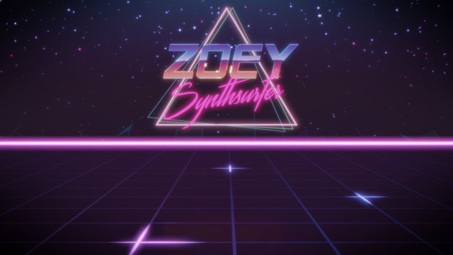 first name Zoey in synthwave style