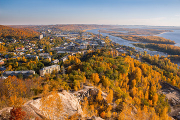 view from the mountain to the river Volga