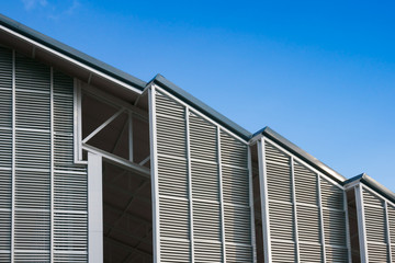 Modern building structure and steel roof ,The Aluminium Habitat Vertical Stripe