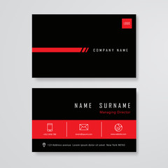 Business card Black and Red color design template vector