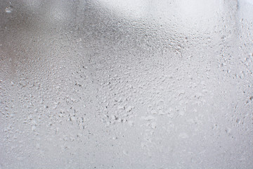 Frozen drops on the glass