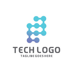 Modern Logo Technology for Business, Creative Technology Symbols for Companies, Logotypes of Digital Concepts and Circles, Connections and Networks Icons, Energy and Molecule Vector, Tech Logo Design.
