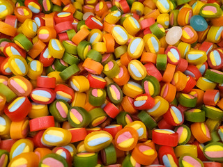 Colorful sweet chewy candies background