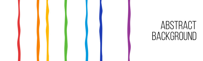 rainbow curved lines, wide abstract background