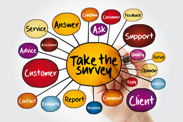 Take the Survey mind map flowchart with marker, business concept for presentations and reports