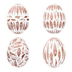 Easter eggs isolated on white background. Vector