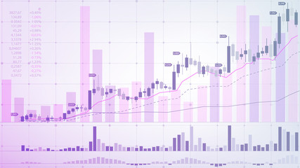 Stock Exchange. Financial market. Schematic graphic representation of currency fluctuations on a light background. Stock quotes. Forex. Investment strategies and stock trading securities. Vector 