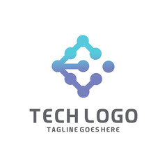 Modern Logo Technology for Business, Creative Technology Symbols for Companies, Logotypes of Digital Concepts and Circles, Connections and Networks Icons, Energy and Molecule Vector, Tech Logo Design.