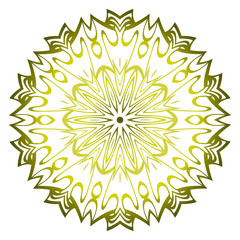 Mandala. For Design, Greeting Card, Invitation, Coloring Book. Arabic, Indian, Motifs. Vector Illustration. Green olive color