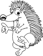 cheerful and playful hedgehog