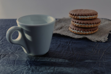 A cup of fragrant invigorating morning coffee