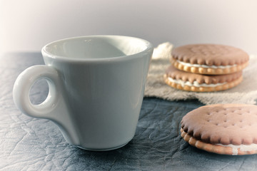 A cup of fragrant invigorating morning coffee.