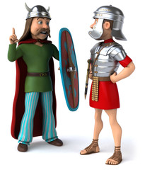 Fototapeta premium Roman and Gaul - 3D Illustration