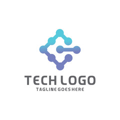 Fototapeta na wymiar Modern Logo Technology for Business, Creative Technology Symbols for Companies, Logotypes of Digital Concepts and Circles, Connections and Networks Icons, Energy and Molecule Vector, Tech Logo Design.