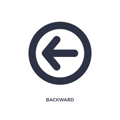 backward icon on white background. Simple element illustration from arrows 2 concept.