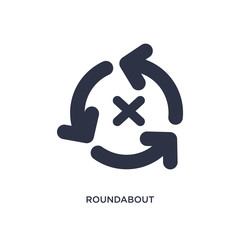 roundabout icon on white background. Simple element illustration from arrows 2 concept.