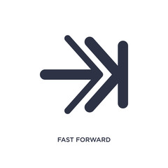 fast forward icon on white background. Simple element illustration from arrows 2 concept.
