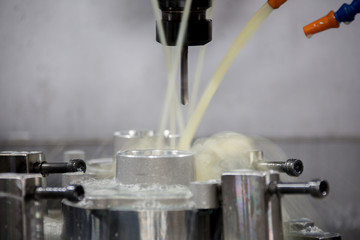 Close up of CNC machine at work