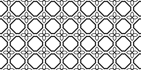 Vector Illustration. Pattern With Traditional Geometric Ornament, Decorative Border. Design For Print Fabric. Paper For Scrapbook. Black white color