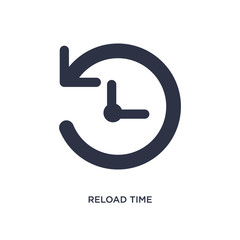 reload time icon on white background. Simple element illustration from arrows concept.