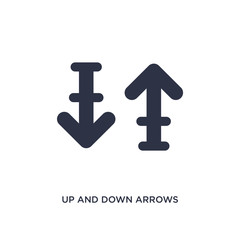 up and down arrows icon on white background. Simple element illustration from arrows concept.