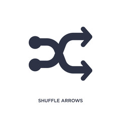 shuffle arrows icon on white background. Simple element illustration from arrows concept.