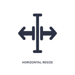 horizontal resize icon on white background. Simple element illustration from arrows concept.