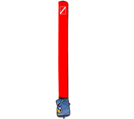 Signal buoy for diving, folded, inflatable, with a coil.