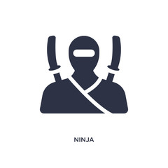 ninja icon on white background. Simple element illustration from asian concept. © zaurrahimov
