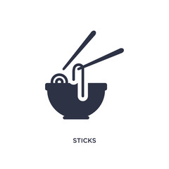sticks icon on white background. Simple element illustration from asian concept.
