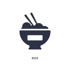 rice icon on white background. Simple element illustration from asian concept.
