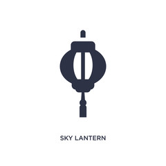 sky lantern icon on white background. Simple element illustration from asian concept.