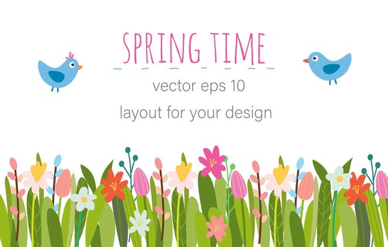 Vector Easter floral background.