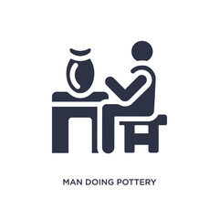 man doing pottery icon on white background. Simple element illustration from behavior concept.