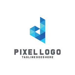 Pixel Logo / Technology Icon / Company Logo Vector / Modern Symbol Design Inspiration