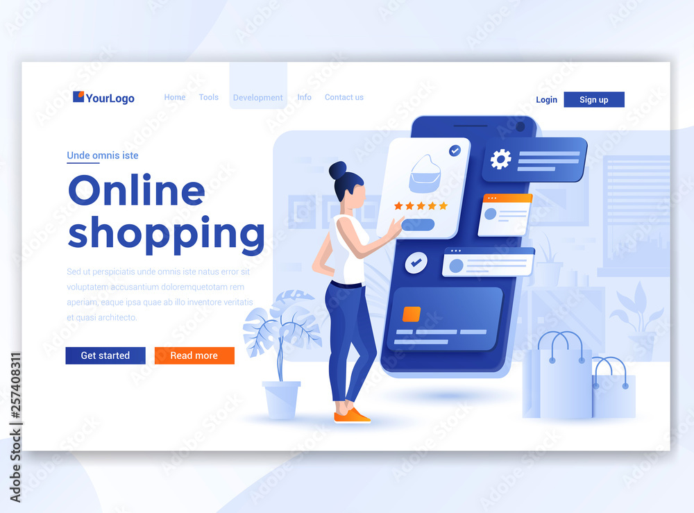 Canvas Prints flat modern design of website template - online shopping