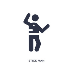 stick man excersicing icon on white background. Simple element illustration from behavior concept.