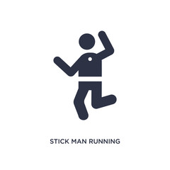 Fototapeta na wymiar stick man running icon on white background. Simple element illustration from behavior concept.