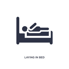 laying in bed icon on white background. Simple element illustration from behavior concept.