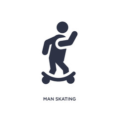 man skating icon on white background. Simple element illustration from behavior concept.