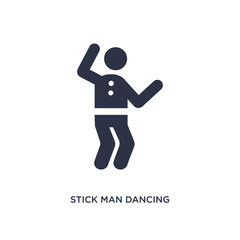 stick man dancing icon on white background. Simple element illustration from behavior concept.