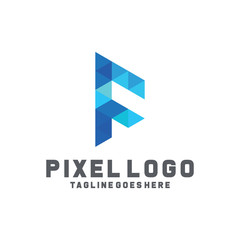 Pixel Logo / Technology Icon / Company Logo Vector / Modern Symbol Design Inspiration