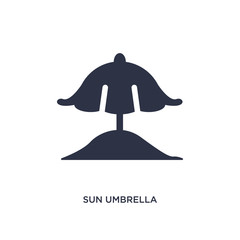 sun umbrella icon on white background. Simple element illustration from brazilia concept.