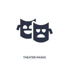 theater masks icon on white background. Simple element illustration from brazilia concept.