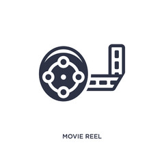 movie reel icon on white background. Simple element illustration from cinema concept.