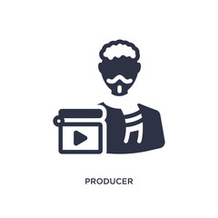 producer icon on white background. Simple element illustration from cinema concept.