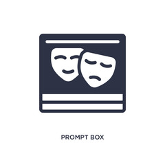 prompt box icon on white background. Simple element illustration from cinema concept.