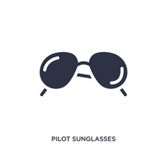 pilot sunglasses icon on white background. Simple element illustration from clothes concept.